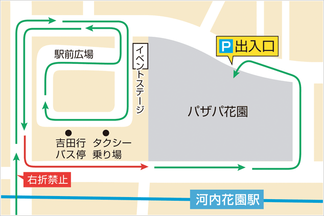 提携駐車場（パザパはなぞの）の地図